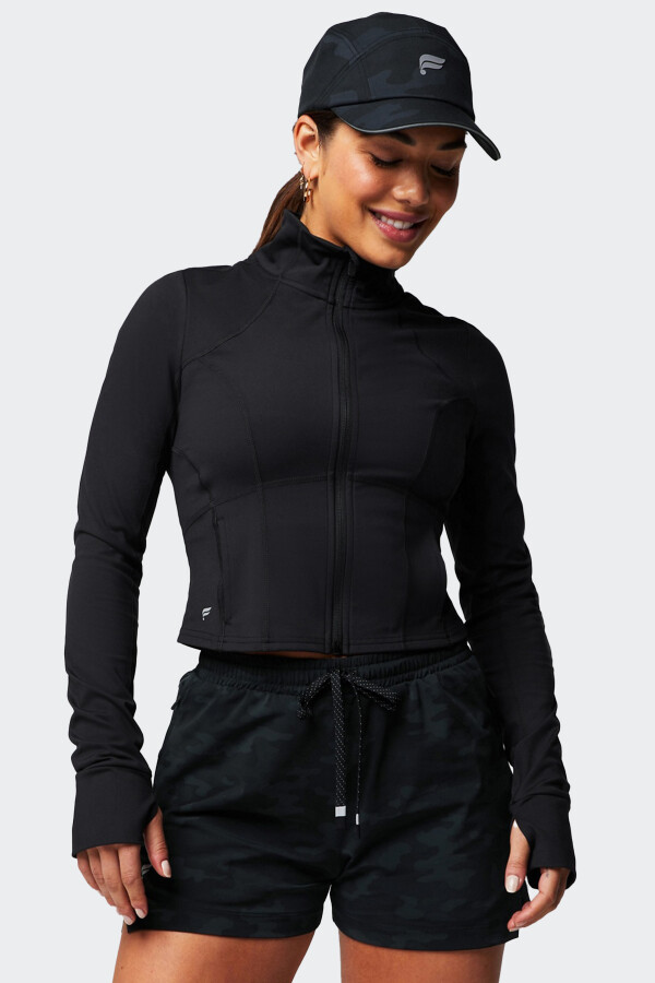Campera Fabletics Perfect Storm Cropped Negro