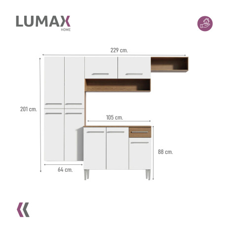 Mueble de Cocina completo 229cm Blanco