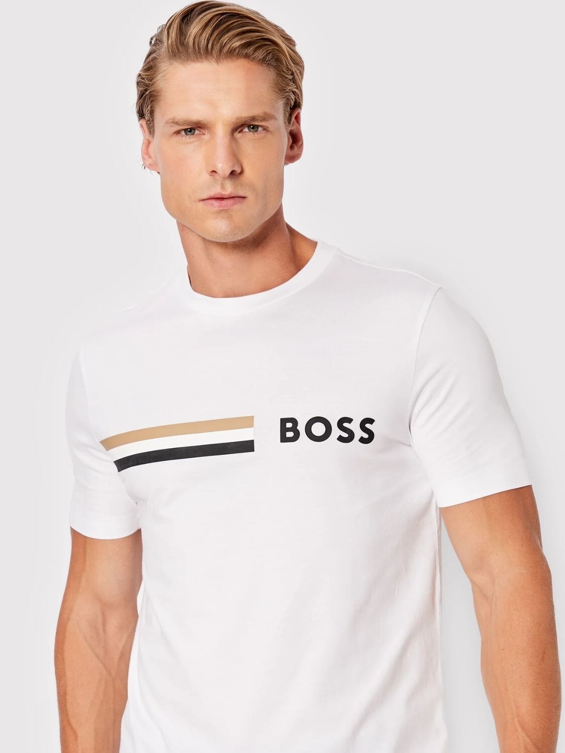 BOSS -Remera de algodón regular fit, Tessler Blanco