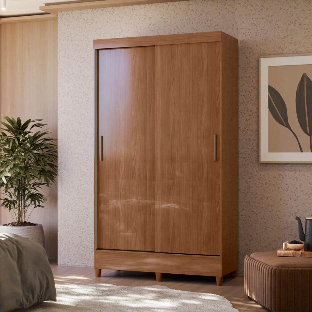 Ropero 2 puertas corredizas 2 cajones - Terminación Jequitiba Ropero 2 puertas corredizas 2 cajones - Terminación Jequitiba