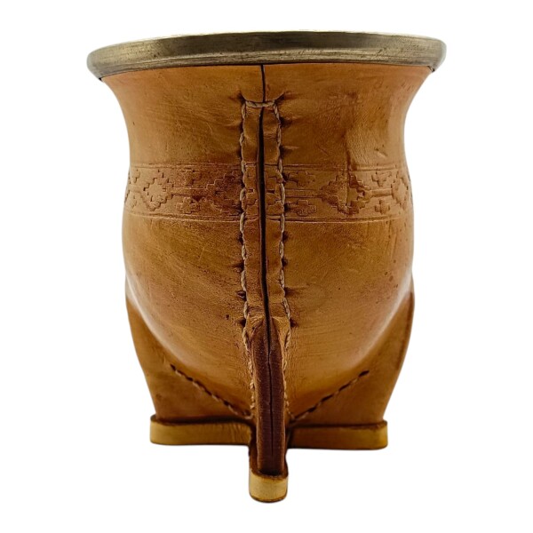 Mate Camionero con guarda pampa en cuero y apliques de bronce - ALPACA - 04 marrónuniforme