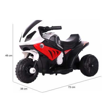 Moto Space para Niños Triciclo c/ Motor Batería USB y Música Rojo