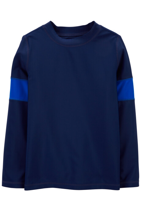 Remera de baño manga larga con protección UPF 50+, azul Sin color