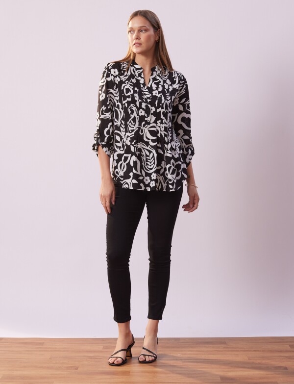 Blusa Print NEGRO/BLANCO