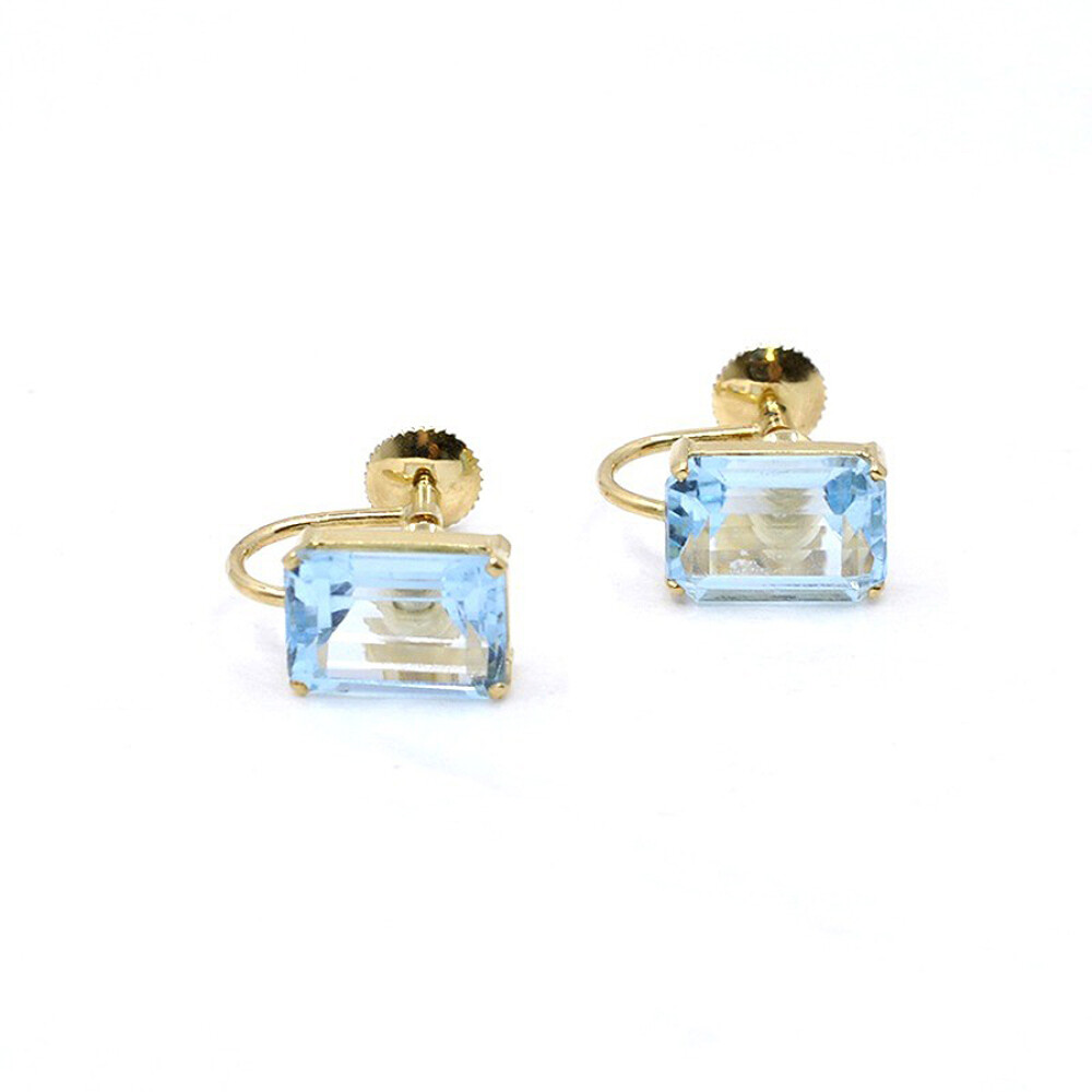 Caravanas En Oro 18K Y Topacio Caravanas En Oro 18K Y Topacio