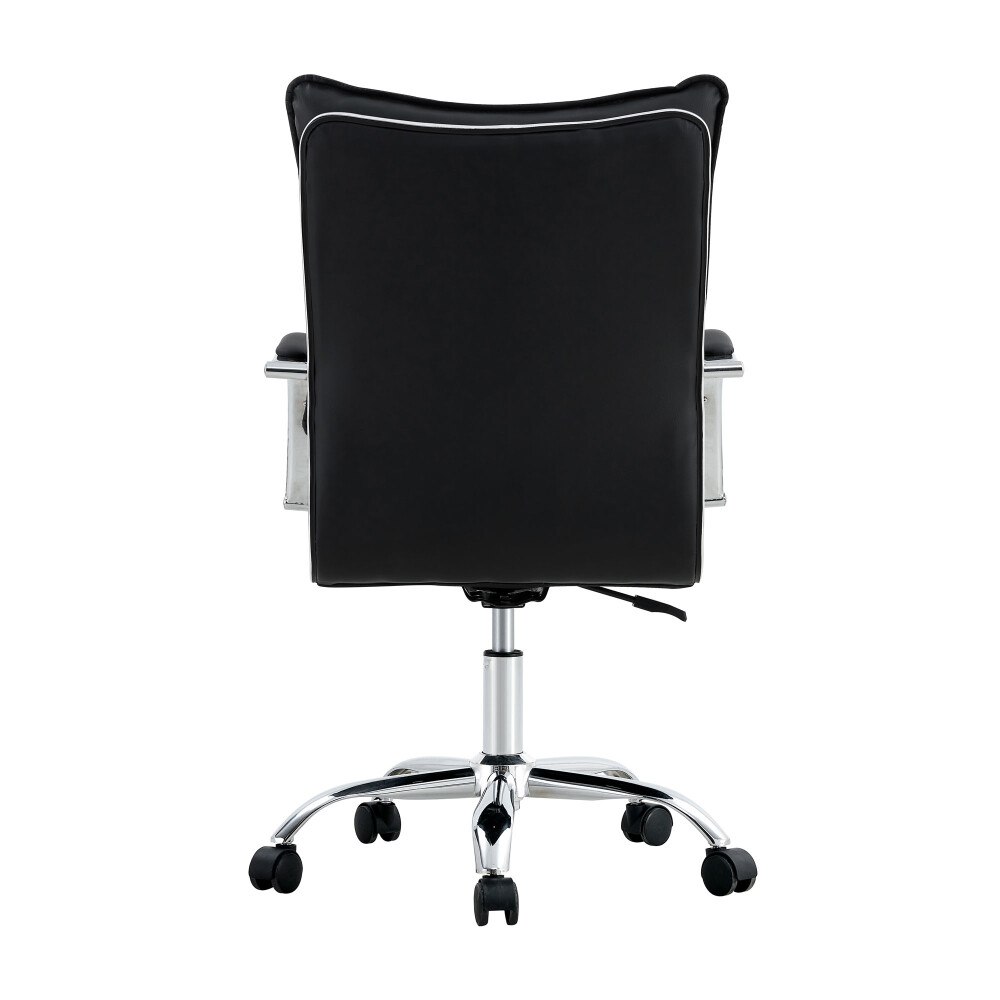 SILLA DE ESCRITORIO SIMIL-CUERO NEGRO 6226