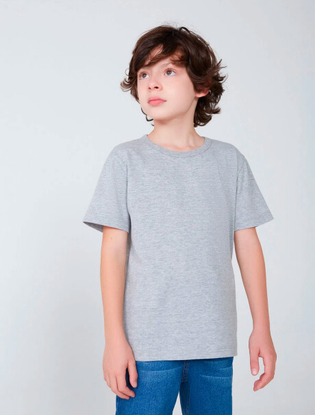 CAMISETA BÁSICA INFANTIL MANGA CORTA GRIS