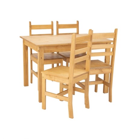 Juego De Comedor Lucia Plus 4 Sillas Madera - Natural 2795 Juego De Comedor Lucia Plus 4 Sillas Madera - Natural 2795