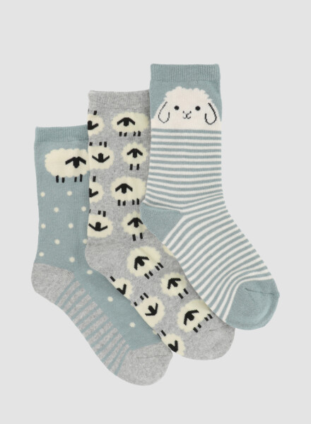 Pack x3 medias deportivas half terry diseño varón mor Variante 9