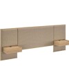 Respaldo Queen con mesa de luz Gael Moderna Hanover