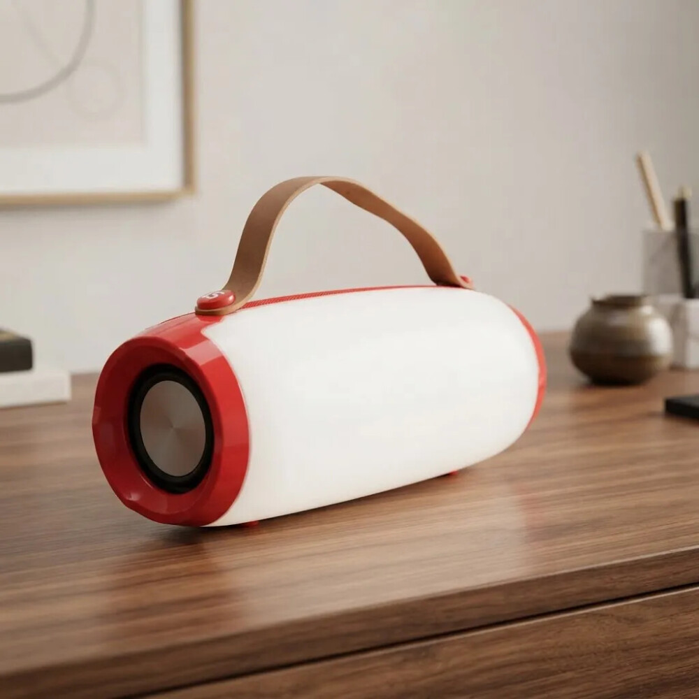 Parlante Ak205 Con Luces Y Bluetooth ROJO