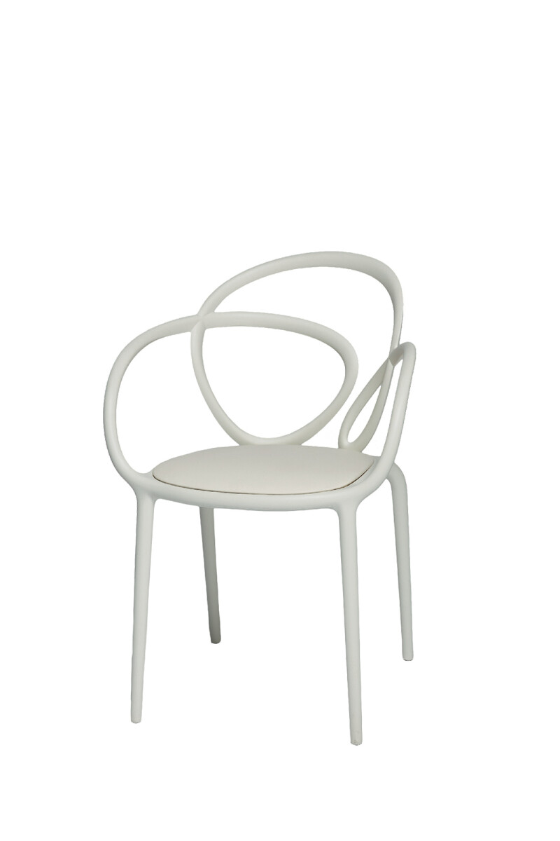 LOOP CHAIR WHITE WITH CUSHIONN Blanco