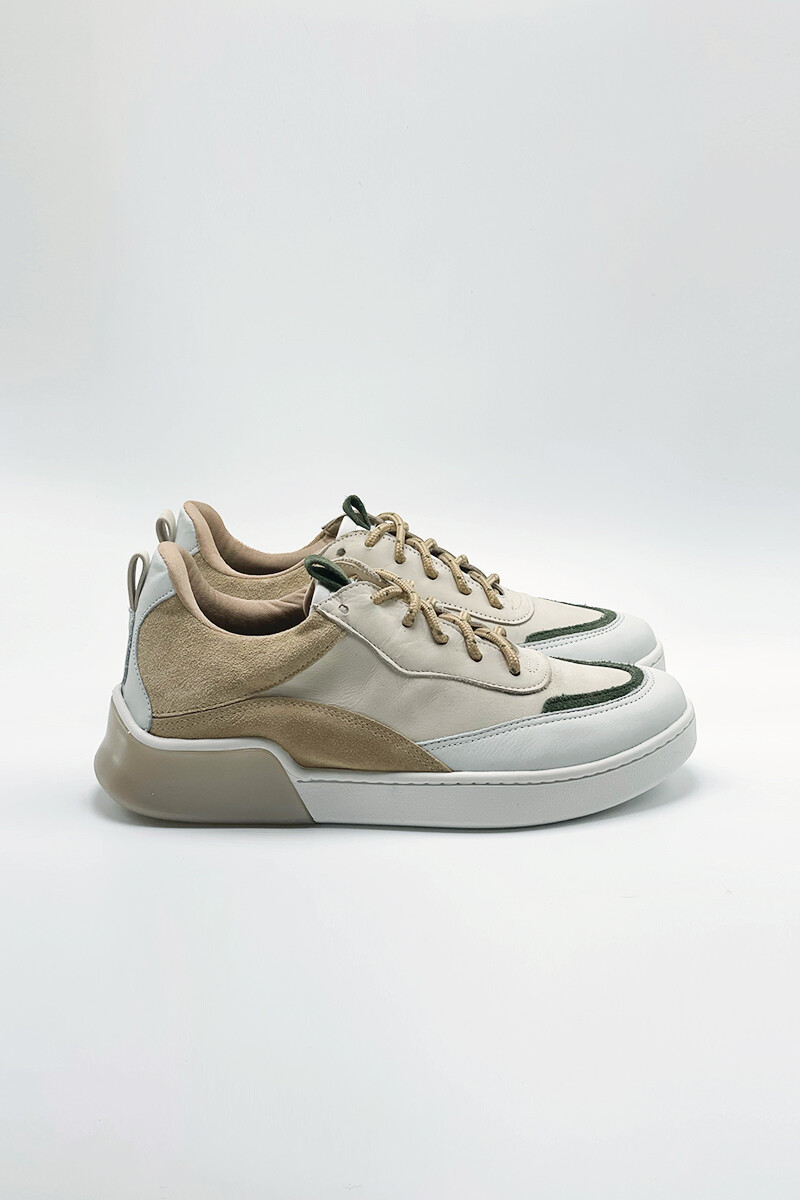 Zapatilla Riad - Beige, Camel, Verde Y Blanco 