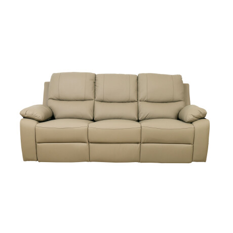 RECLINER MANUAL 3 CUERPOS CUERO MARRON LINA TAUPE