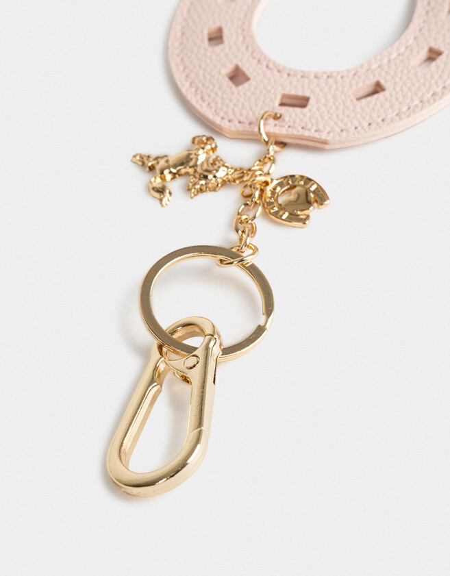 Llavero PU Llavero Y Charm De Herradura De Pu - Rosa Claro