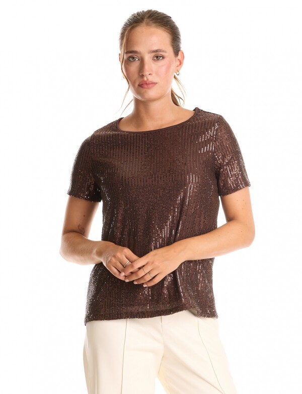 Blusa Noche Lentejue MARRON