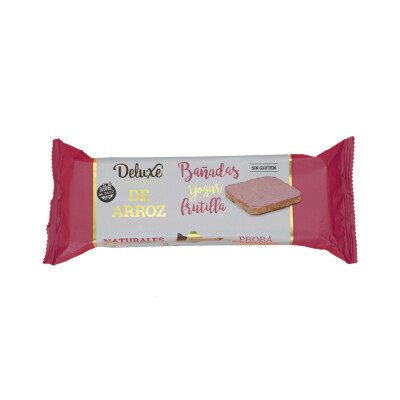 Galletas De Arroz Bañadas De Frutilla Sin Gluten Deluxe Galleta Delux Bañada Frutilla