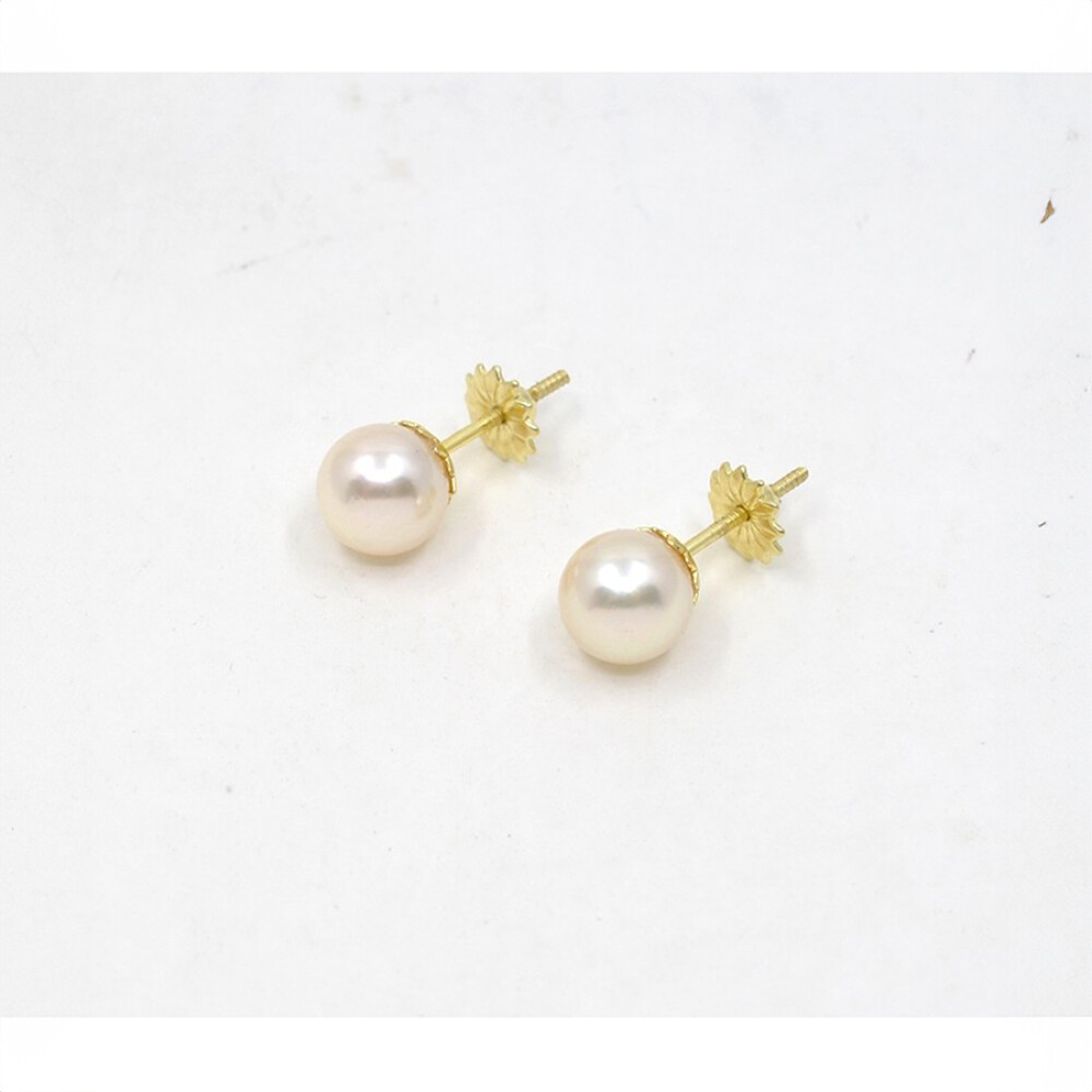7 mm Caravanas en Oro 18 K Y Perlas De Cultivo 7 mm Caravanas en Oro 18 K Y Perlas De Cultivo