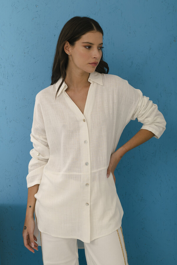 CAMISA LINO LARA BLANCO