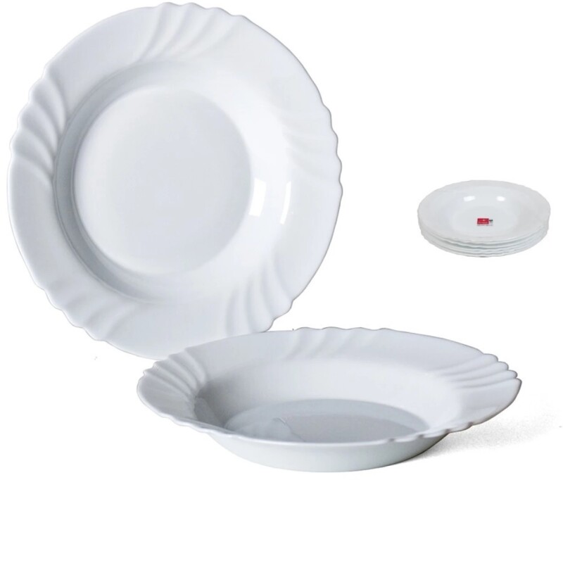 Plato Hondo Ebro Blanco 23 cm con Relieve Decorativo GE PLATO HONDO EBRO 23