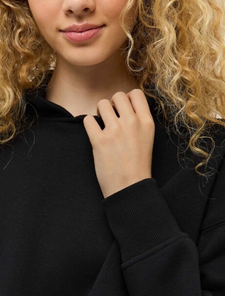 BUZO DE FELPA CON CAPUCHA NEGRO