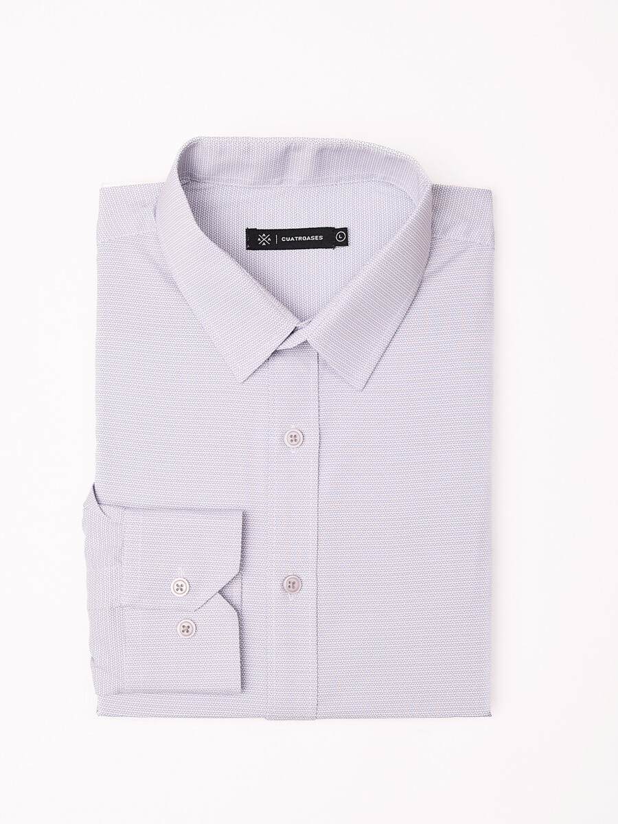 Camisa m/l estampada - gris 