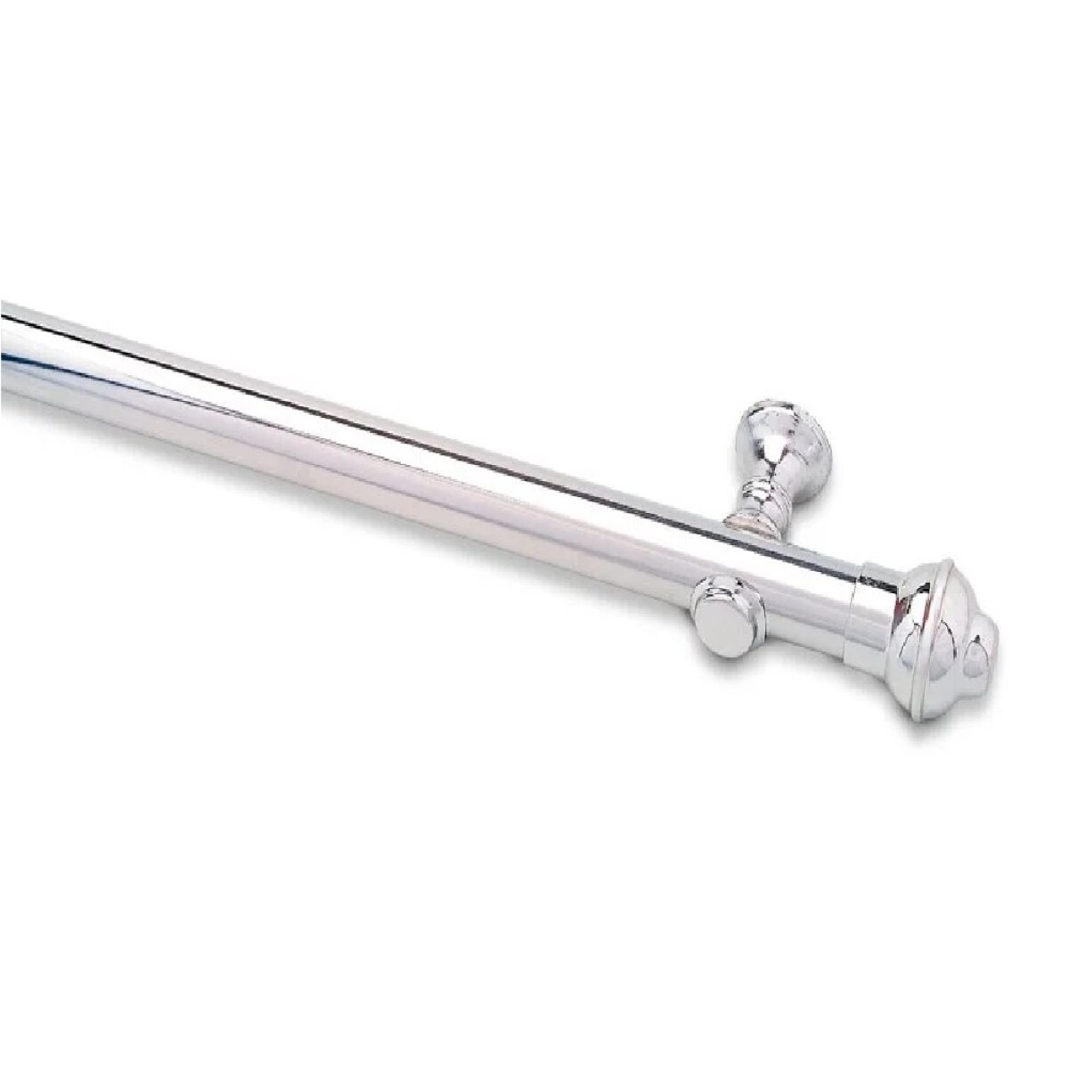 Barrote cromado metal 1,50m 28mm + 2 soportes PLATEADO - PLATEADO 