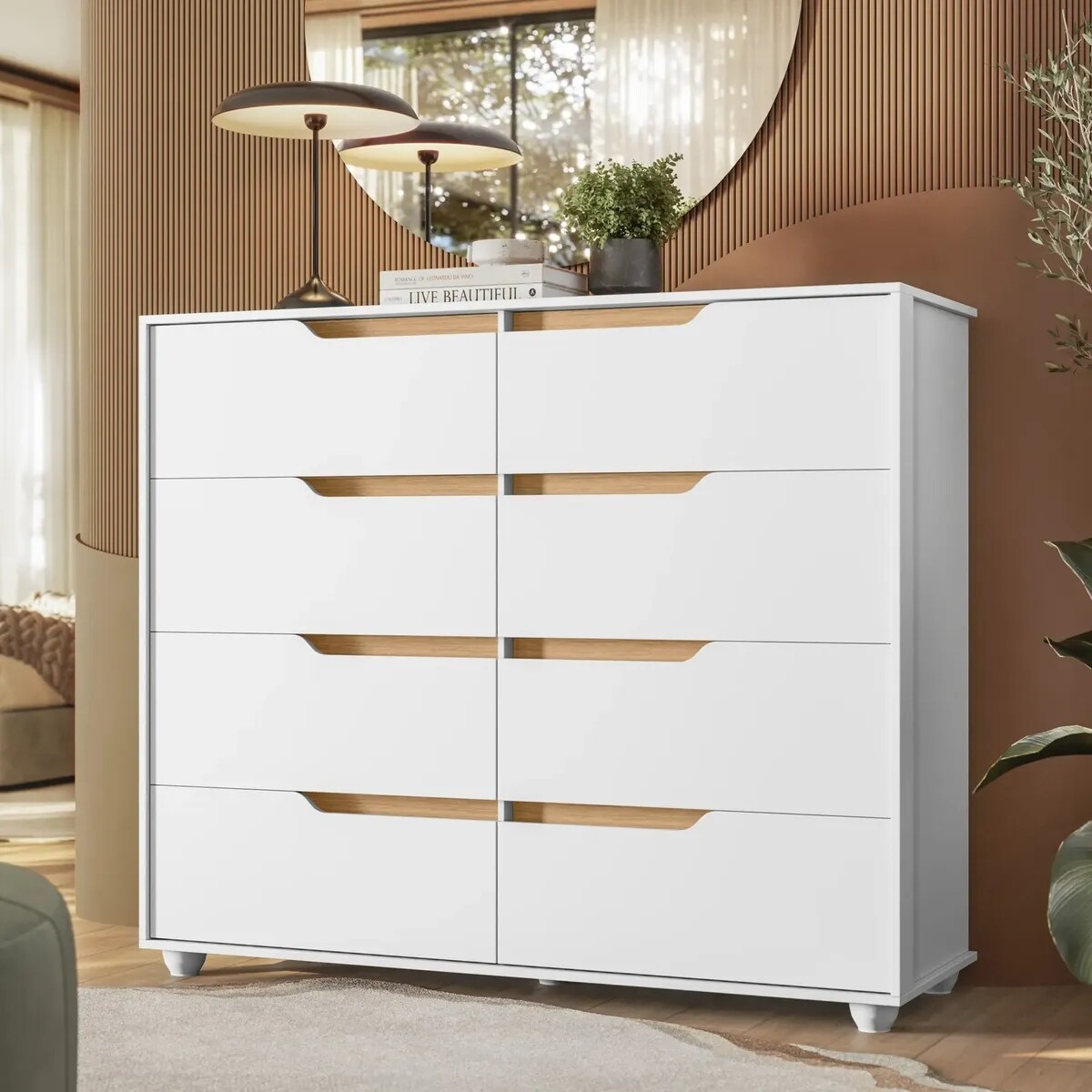 Cómoda 8 Cajones - Doble - Blanco 