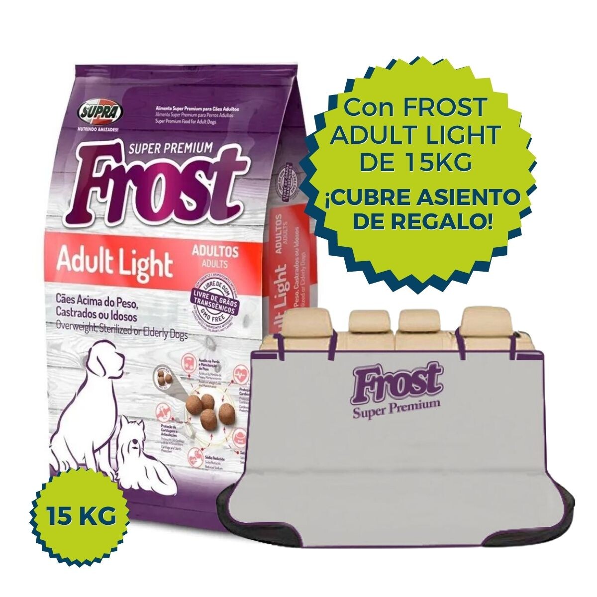 FROST PERROS LIGHT - 15 + CUBRE ASIENTO 