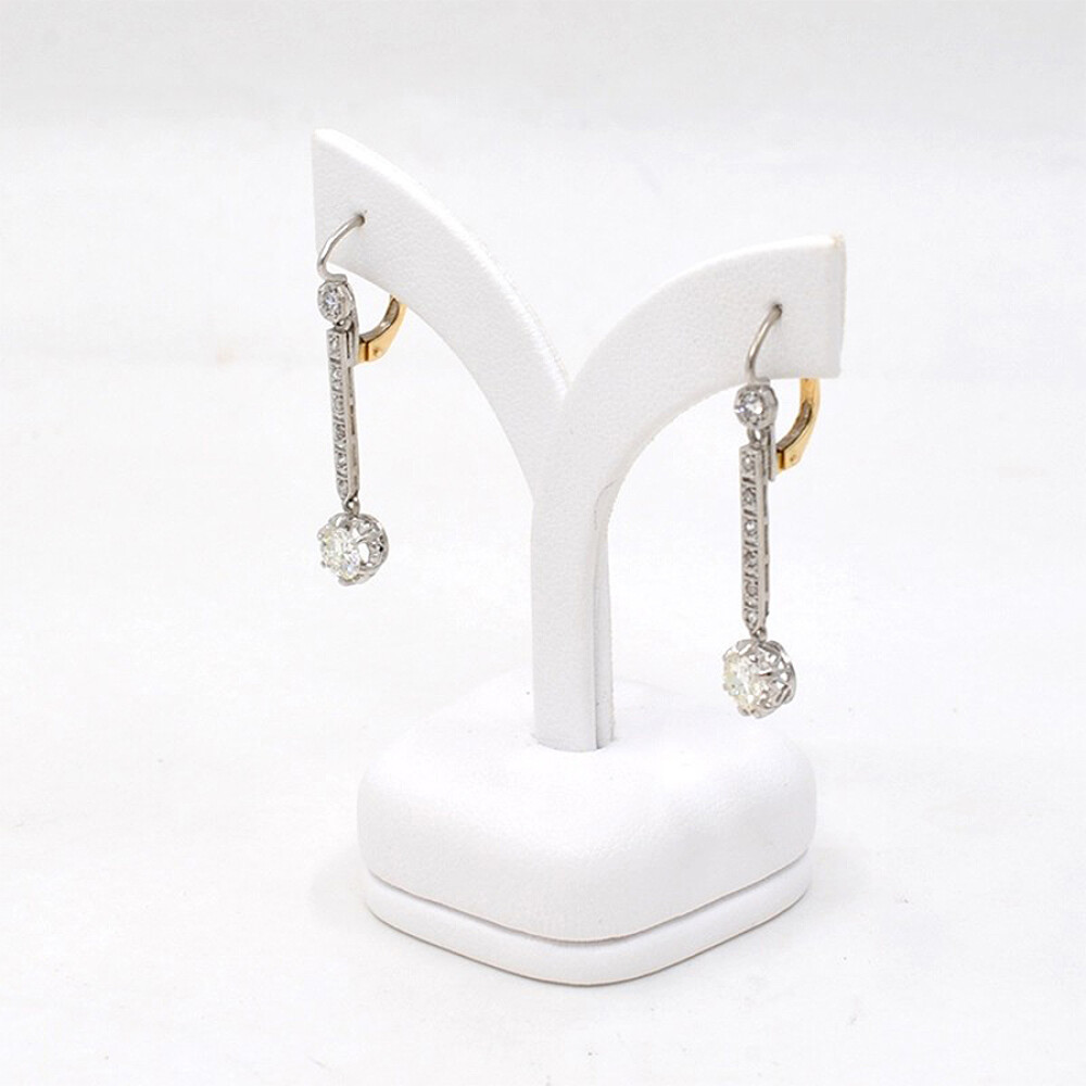 Caravanas Antiguas En Oro 18K, Brillantes Y Diamantes Caravanas Antiguas En Oro 18K, Brillantes Y Diamantes