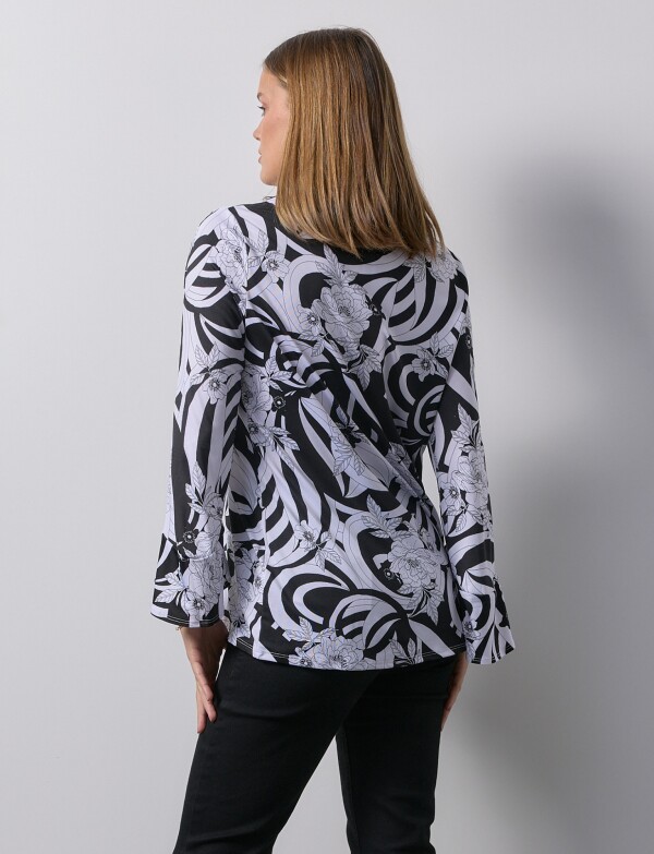 Blusa Printed NEGRO/BLANCO