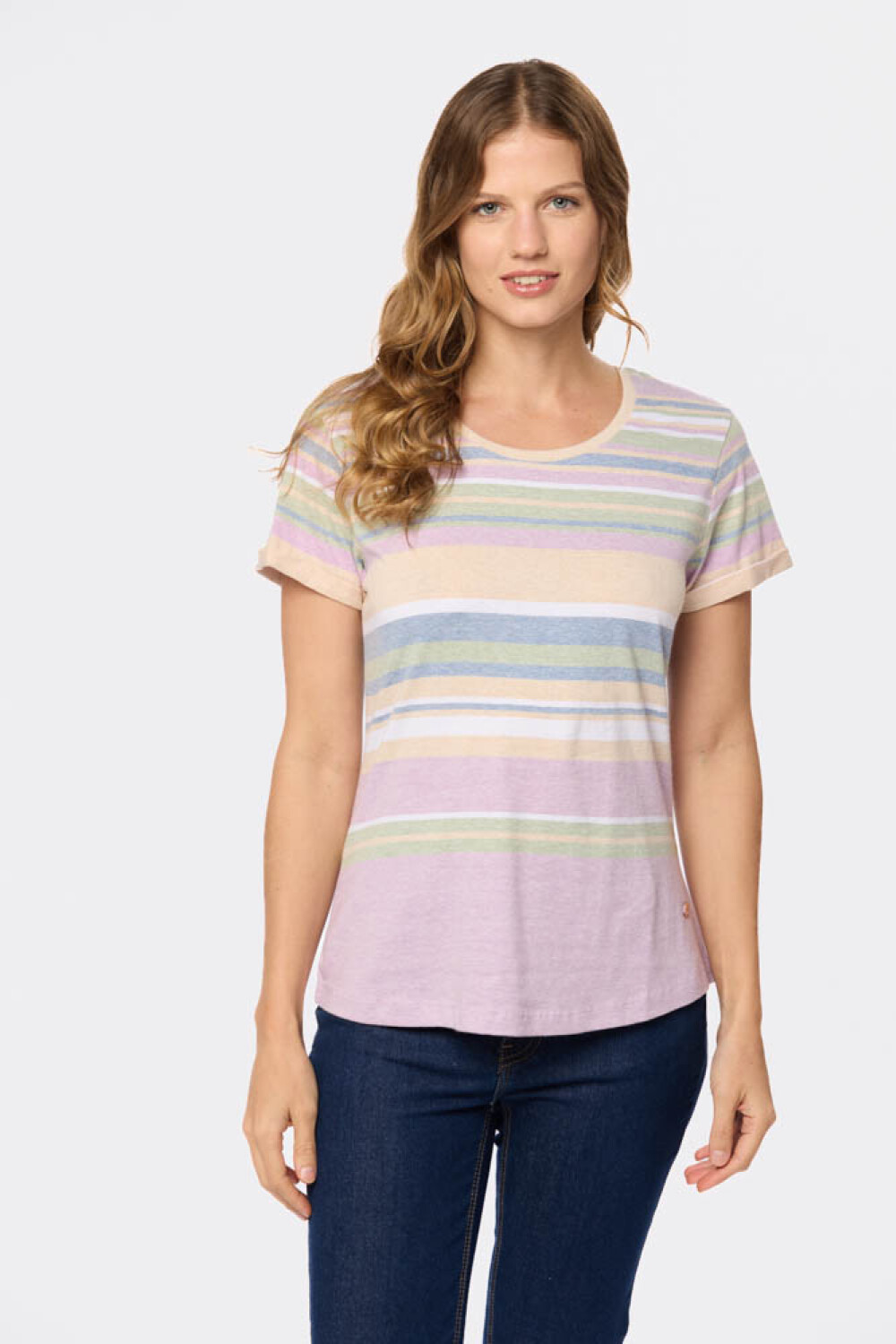 REMERA RAYADA Lila