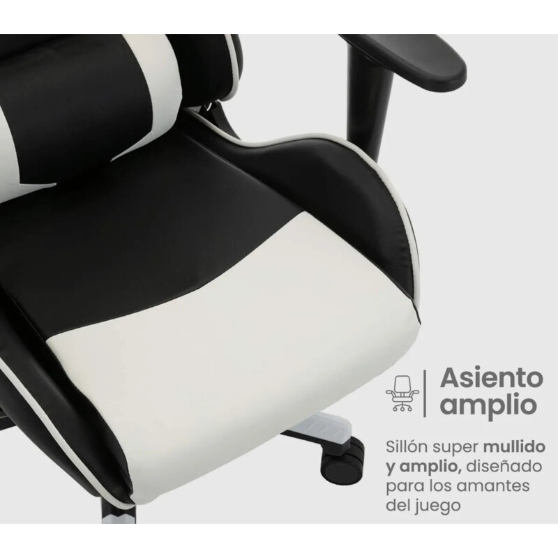 Silla Gamer Pro Giratoria Calidad Pc Players Gaming Play Blanco