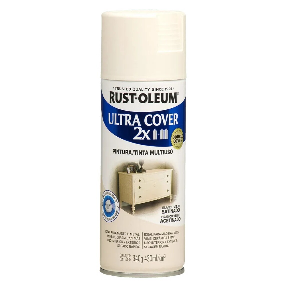 Esmalte en Aerosol Satinado 340g Rust-Oleum - Blanco Viejo 