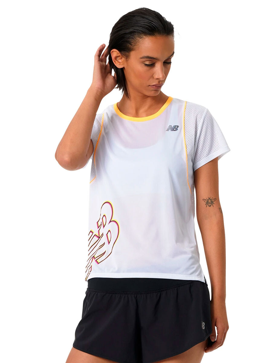 REMERA MUJER NEW BALANCE PRT F FLT SS 