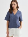 Blusa Jorvel Azul Piedra