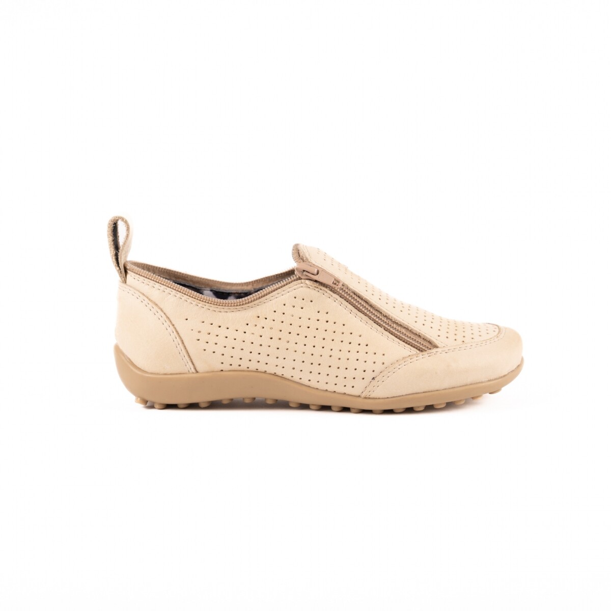 Zapato zipper calado - Natural 