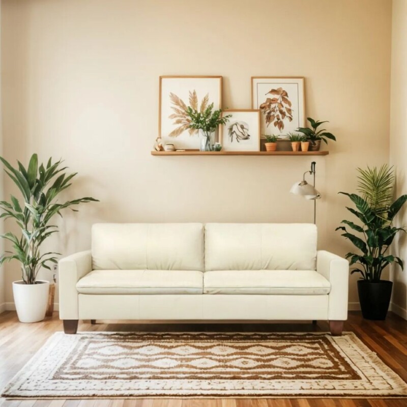 SOFA 100% CUERO - 3 CUERPOS - MODELO BLANC - COLOR PERLA SOFA 100% CUERO - 3 CUERPOS - MODELO BLANC - COLOR PERLA