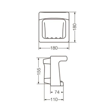 JABONERA DE LOZA CON AGARRADERA DE SEMI EMBUTIR 180X180MM 000
