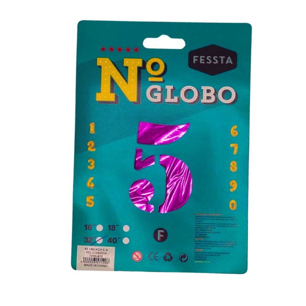 Globo Número Fessta 32" Fucsia - CINCO 