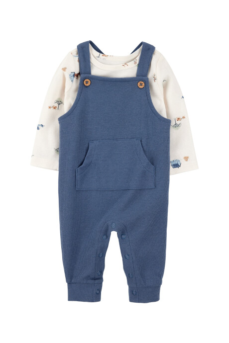 Set dos piezas, enterito de algodón térmico y remera manga larga Set dos piezas, enterito de algodón térmico y remera manga larga