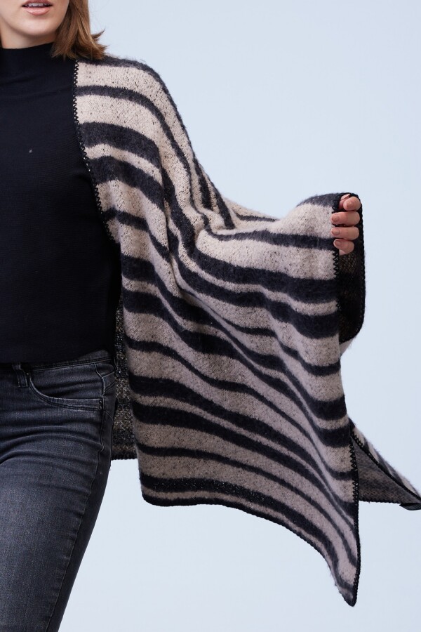 Kimono Lineas NEGRO/BEIGE