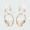 Caravanas Must de MOON de plata 925 con oro 18k, perlas y brillantes Caravanas Must de MOON de plata 925 con oro 18k, perlas y brillantes