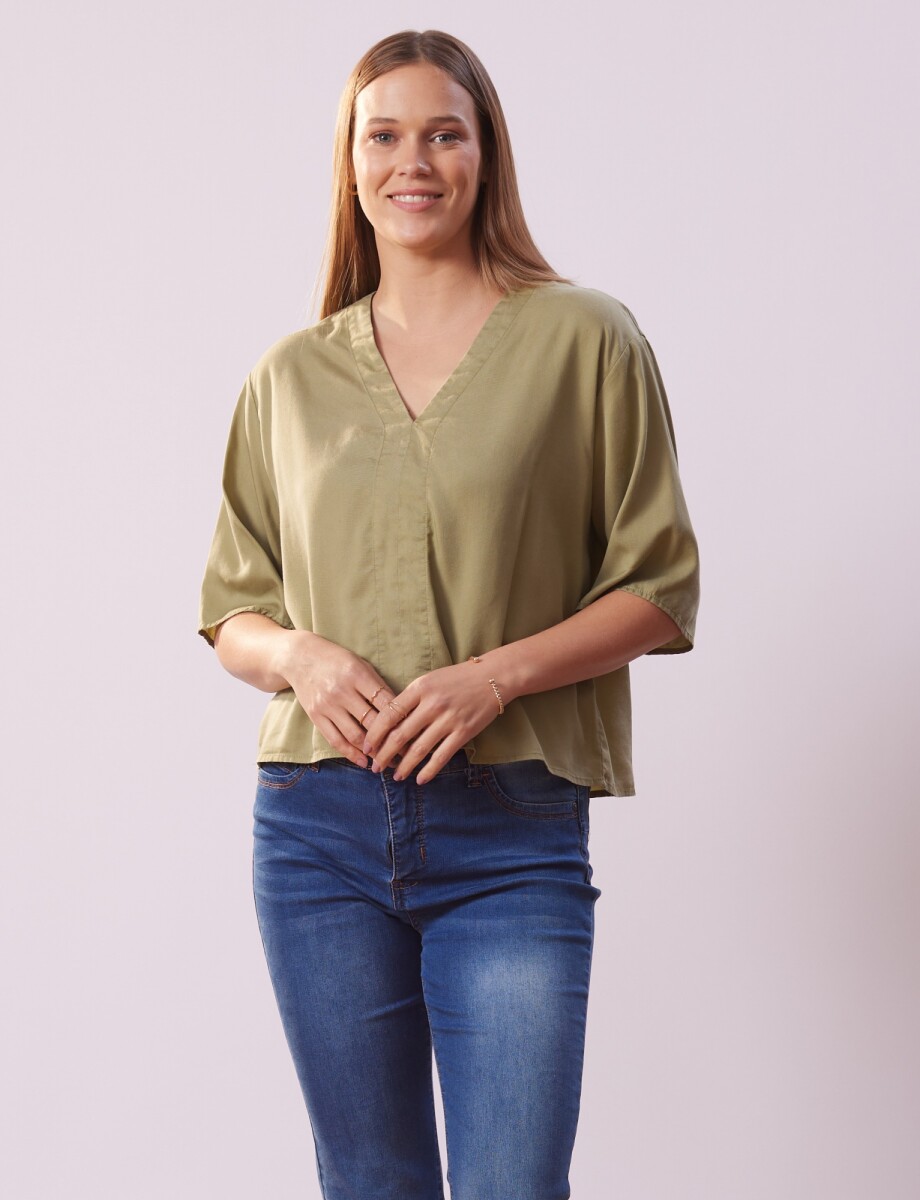 Blusa Lyocell - Oliva 
