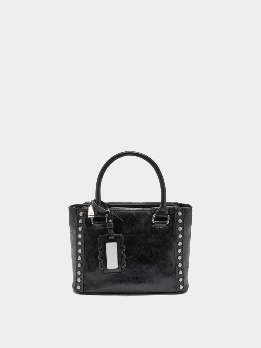 Bolso Tote Con Tachuelas negro