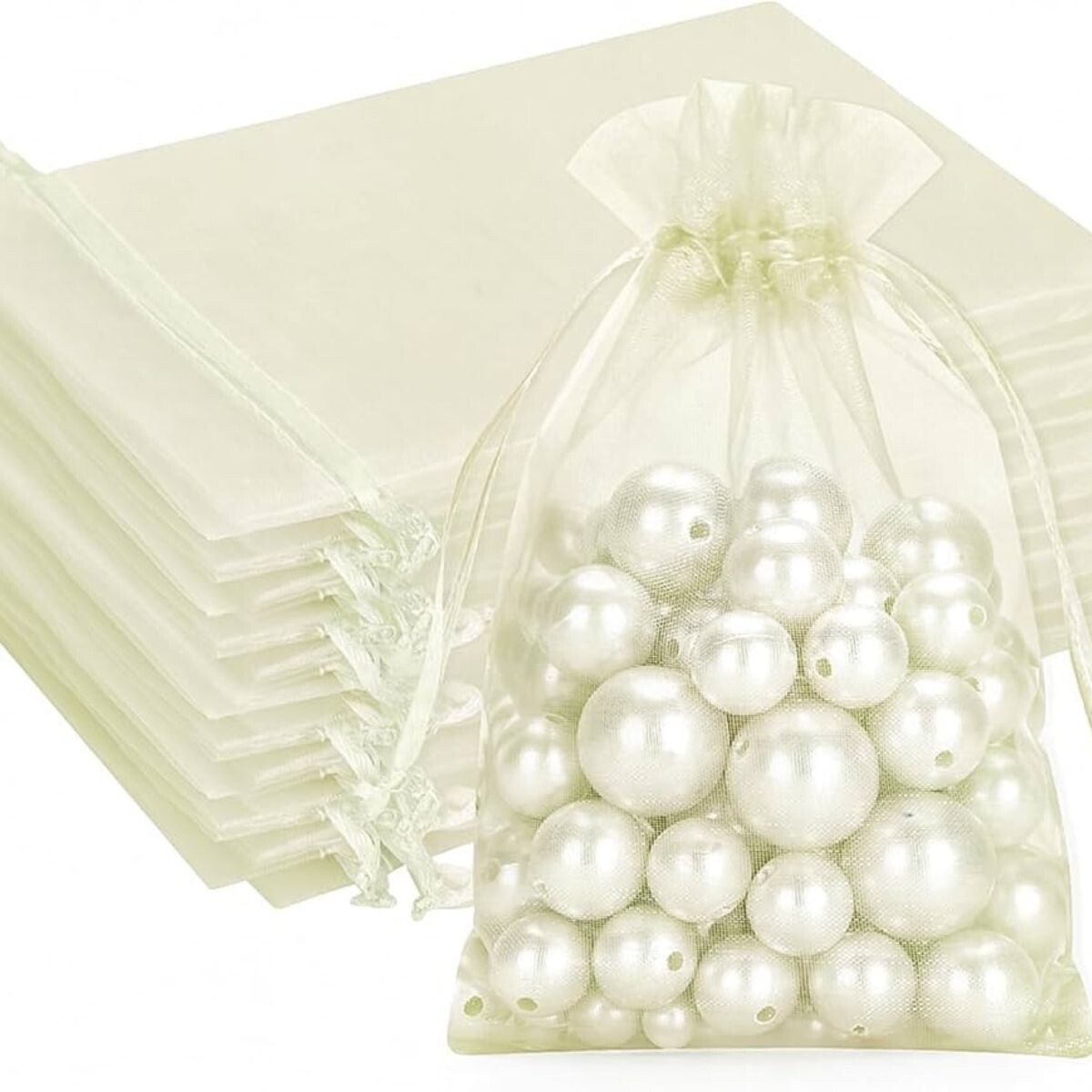 Bolsa de Organza 10 Und - ..Beige 