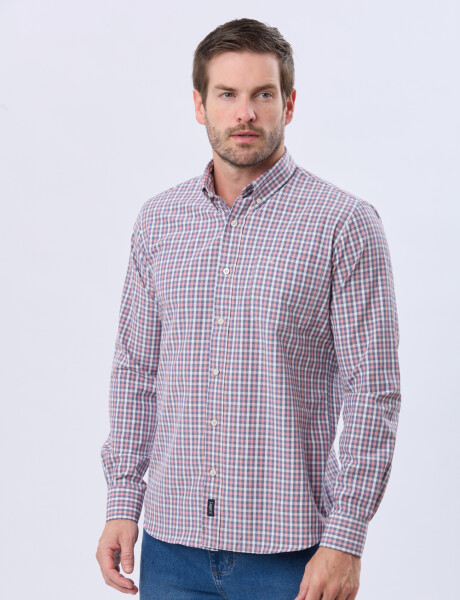 CAMISA SPORT A CUADROS Rosa