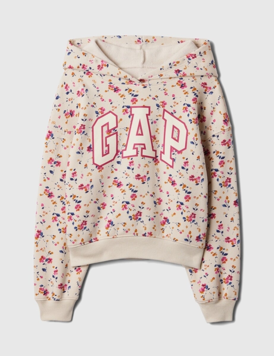 Canguro Logo Gap Oversized Niña - White Floral Print 