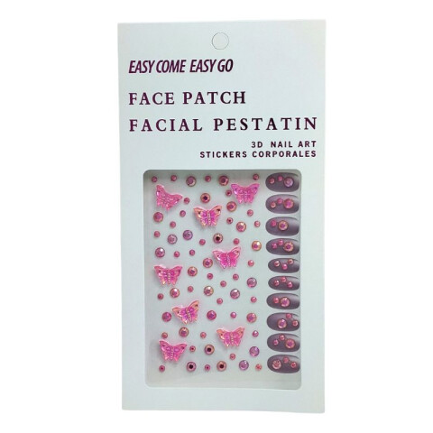 Set Stickers para Uñas y Rostro Fucsia