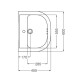 PILETA PARA PEDESTAL BARI BLANCO BRILLANTE 1 AGUJERO 000